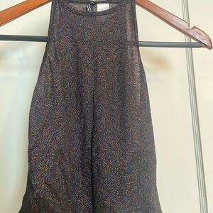 Divided Black Multicolor Sparkle Tank Top